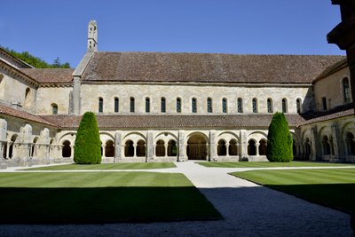 Romanesque Architecture: View of the Cloister and the Buildings of the Cistercian Abbey of Fontenay, Burgundy by Romanesque