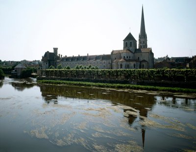 Romanesque art: view of the abbey of Saint-Savin-sur-Gartempe (Saint Savin sur Gartempe), founded in the 11th century. Saint Savin, Vienna by Romanesque