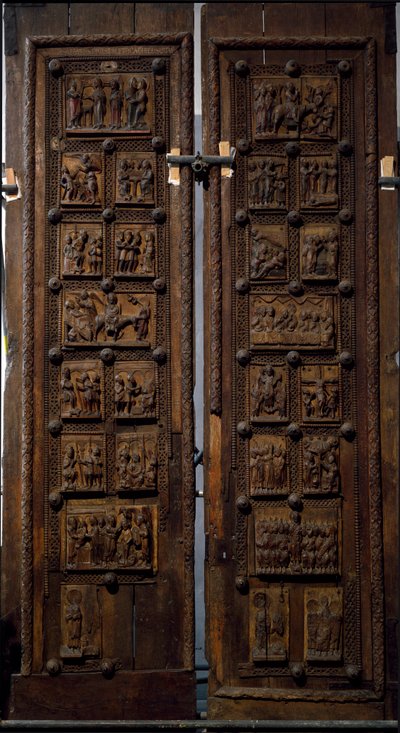 Wooden Door from the Church of St. Mary of the Capitol in Cologne by Romanesque