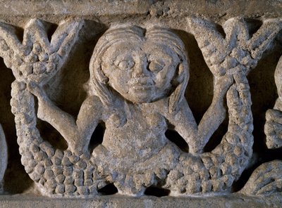 Two-tailed mermaid (detail) by Romanesque