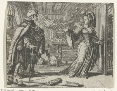 Illustration for Le calendrier des vieillards from Contes et nouvelles by Fontaine by Romeyn de Hooghe