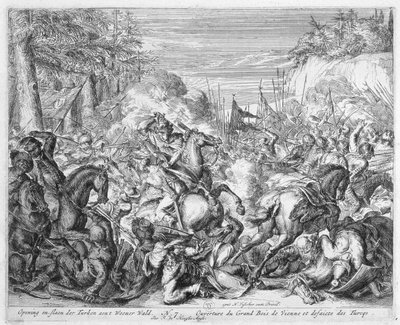 Vienna Print Cycle, Polish Cavalry Beginning Battle in the Vienna forest by Romeyn de Hooghe