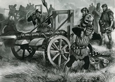 Firing a cannon by Ron Embleton
