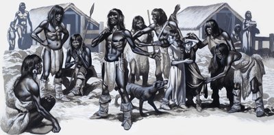 Indians with Two White Children by Ron Embleton