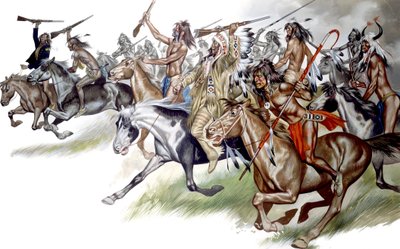 Native American Indians on Horseback by Ron Embleton