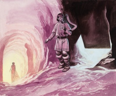 Tannhauser following Venus inside the cavern by Ron Embleton