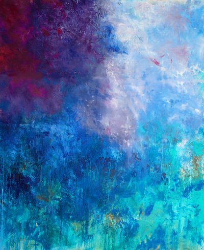 Deep Blue Abstraction by Ron Halfant