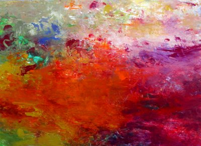 Vibrant Fiery Abstract by Ron Halfant