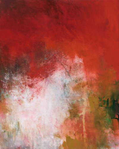Vibrant Red Abstract by Ron Halfant