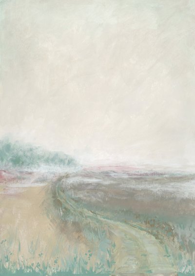 Misty Pastel Landscape by Rosana Laiz Blursbyai
