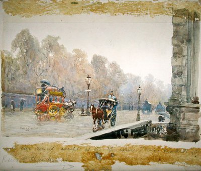 Grosvenor Place on a Wet Day by Rose Maynard Barton