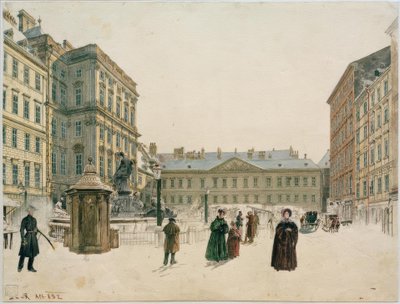 The New Market in Vienna by Rudolf von Alt