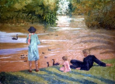 Feeding the Swans by Rupert Charles Wolston Bunny