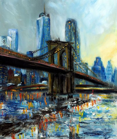 Brooklyn Bridge View of Manhattan, 2022 by Ruslana Levandovska