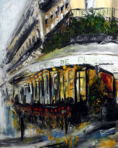 Cafe de Flore Evening Paris by Ruslana Levandovska
