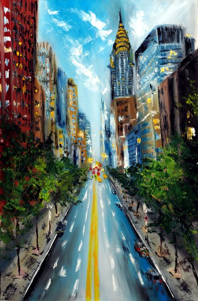 Manhattan Street New York by Ruslana Levandovska