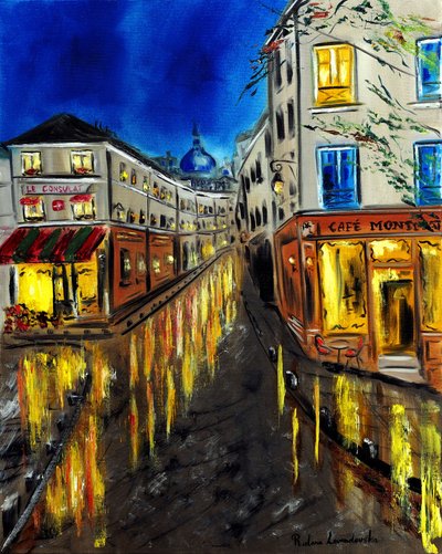 Night at Montmartre Paris, 2023 by Ruslana Levandovska