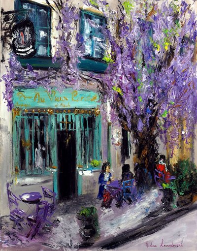 The Purple Cafe in Paris France, 2022 by Ruslana Levandovska