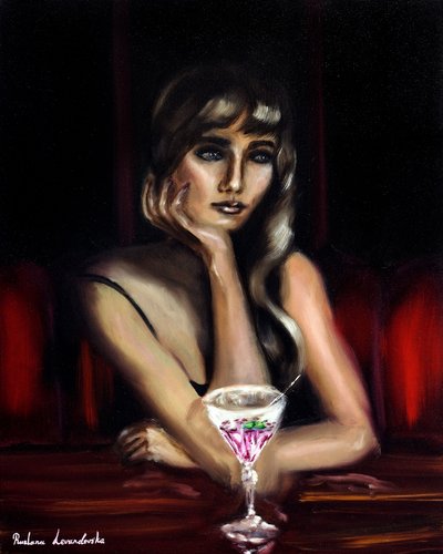 Woman with a Pink Cocktail, 2024 by Ruslana Levandovska