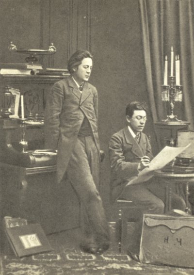 Anton Chekhov with His Brother Nikolay in Moscow by Russian Photographer