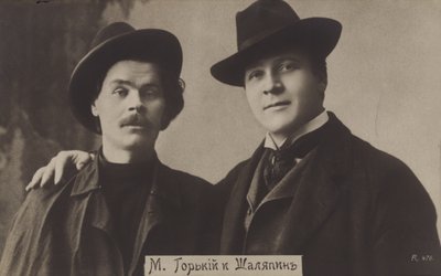 Maxim Gorky and Feodor Chaliapin by Russian Photographer