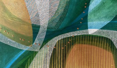 Green Gold Abstract Flow by SAN STARLING