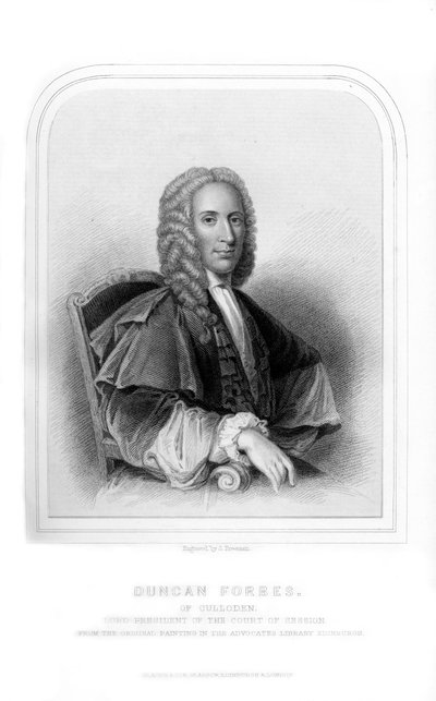 Duncan Forbes, Scottish Politician and Judge, 1870 by S. Freeman