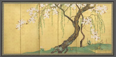 Cherry and Maple Trees by Sakai Hoitsu