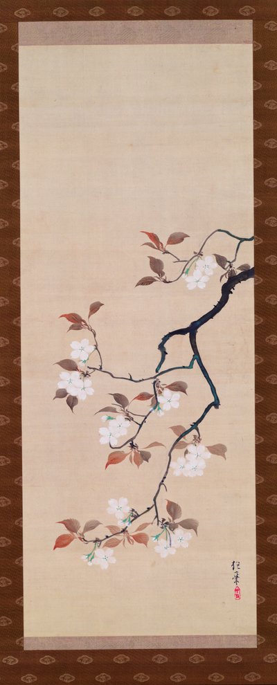 Hanging Scroll Depicting Cherry Blossoms, from A Triptych of the Three Seasons by Sakai Hoitsu