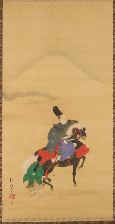 Narihira Riding Below Fuji by Sakai Hoitsu