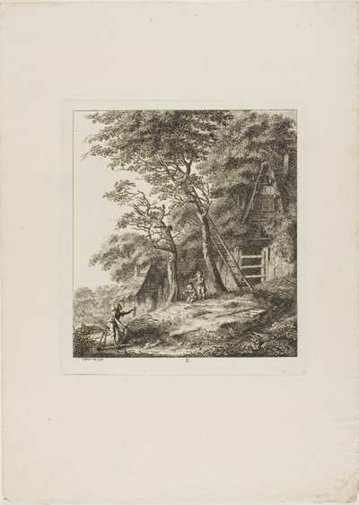 Fishermen with Children, plate two from Paysages Dédiés à M. Warelet by Salomon Gessner