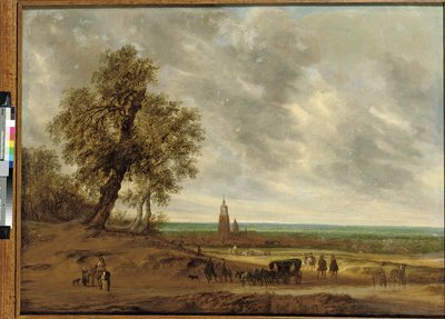 A Panoramic Landscape with Travellers on a Path, the City of Amersfoort Beyond, 1634 by Salomon van Ruisdael or Ruysdael