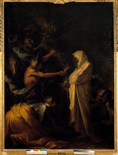 The shadow of Samuel appearing to Saul at the Pythonisse of Endor (detail) by Salvator Rosa