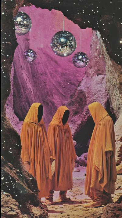 Hooded Figures Disco Cave by Samantha Hearn