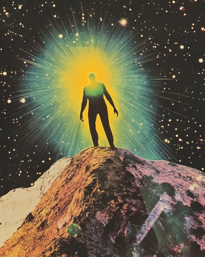 Lone Figure Cosmic Glow by Samantha Hearn