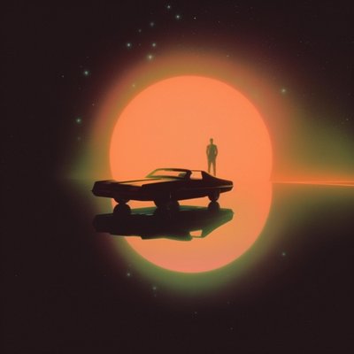 Lone Traveler Orange Planet by Samantha Hearn
