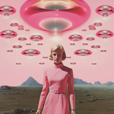 Pink UFO Invasion by Samantha Hearn