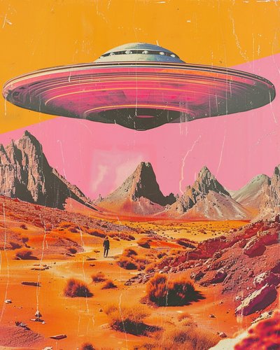 Retro Desert UFO by Samantha Hearn
