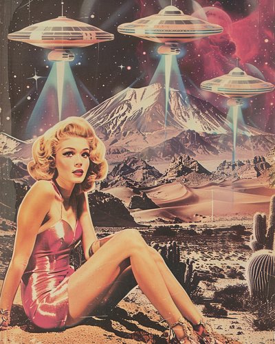 Retro Desert UFO Invasion by Samantha Hearn