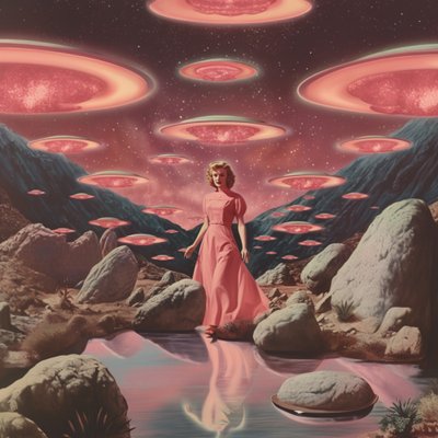 Retro Desert UFOs by Samantha Hearn