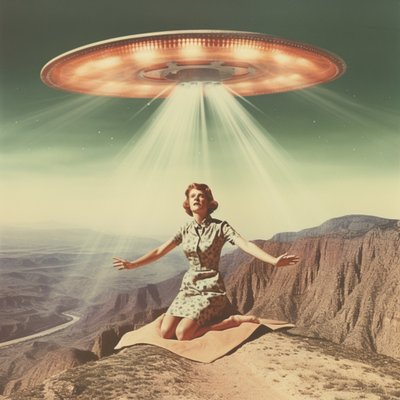 Retro UFO Abduction by Samantha Hearn