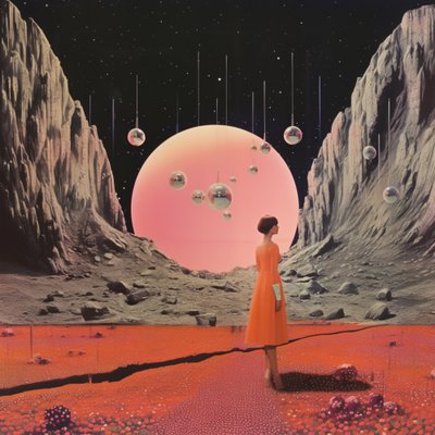 Round Space Collage Art by Samantha Hearn