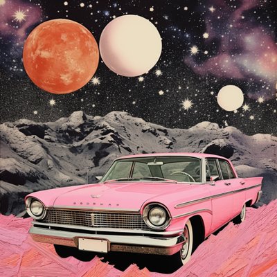 Vintage Pink Space Drive by Samantha Hearn
