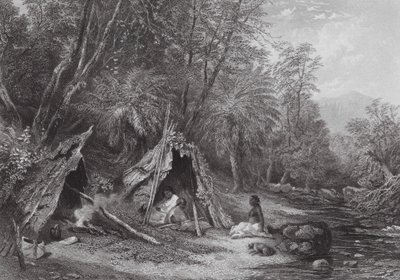 Australia: Native Encampment by Samuel (after) Prout