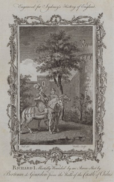 Richard I Mortally Wounded by an Arrow Shot by Bertram de Gourdon from the Walls of the Castle of Chilus by Samuel (after) Wale
