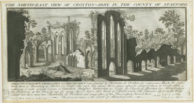 Croxden Abbey: Engraving by Samuel Buck