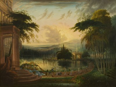 A Romantic Landscape with the Arrival of the Queen of Sheba by Samuel Colman