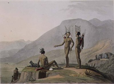 Bush-Men Hottentots Armed for an Expedition, plate 2 from 