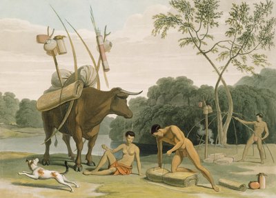 Korah Hottentots Preparing to Remove, Plate 20 from 