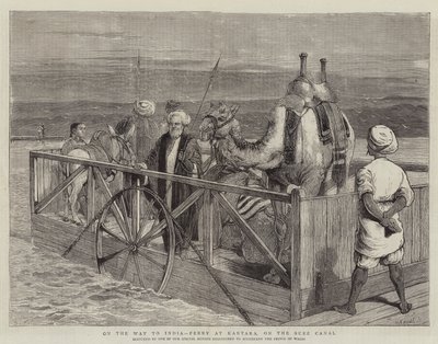 On the Way to India, Ferry at Kantara, on the Suez Canal by Samuel Edmund Waller